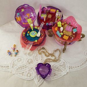 ❤ 1996 Polly Pocket Bluebird Jewel Magic Ball R.T.F. w 3 figures Necklace ❤